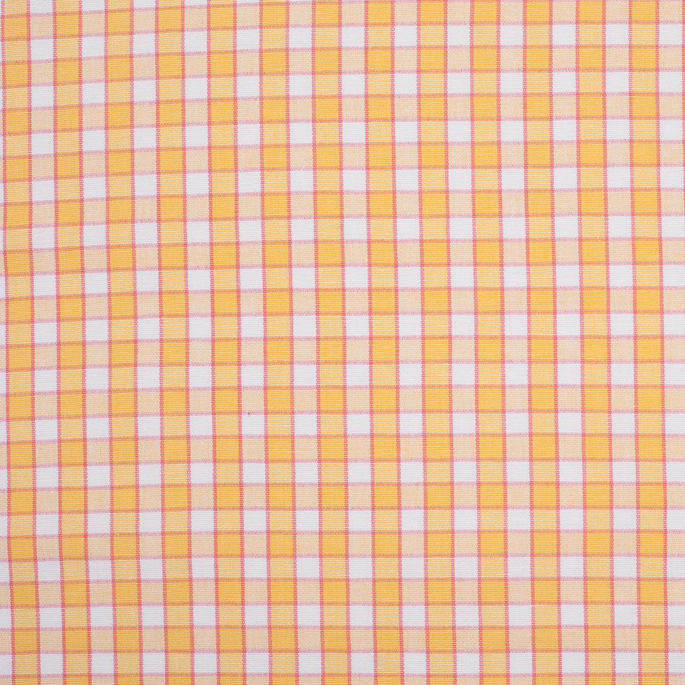 Citrus Yellow and Cotton Candy Pink Checked Handwoven Cotton