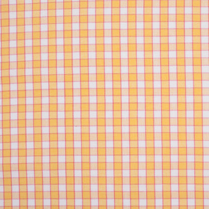 Citrus Yellow and Cotton Candy Pink Checked Handwoven Cotton