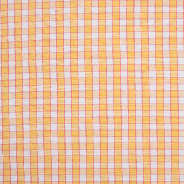 Citrus Yellow and Cotton Candy Pink Checked Handwoven Cotton