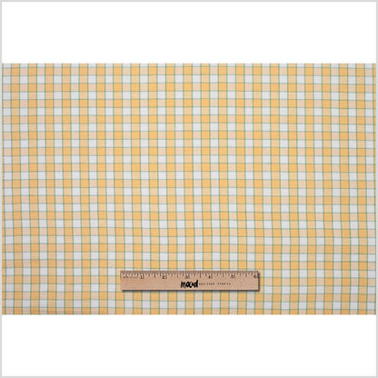 Citrus Yellow and Green Checked Handwoven Cotton - Full