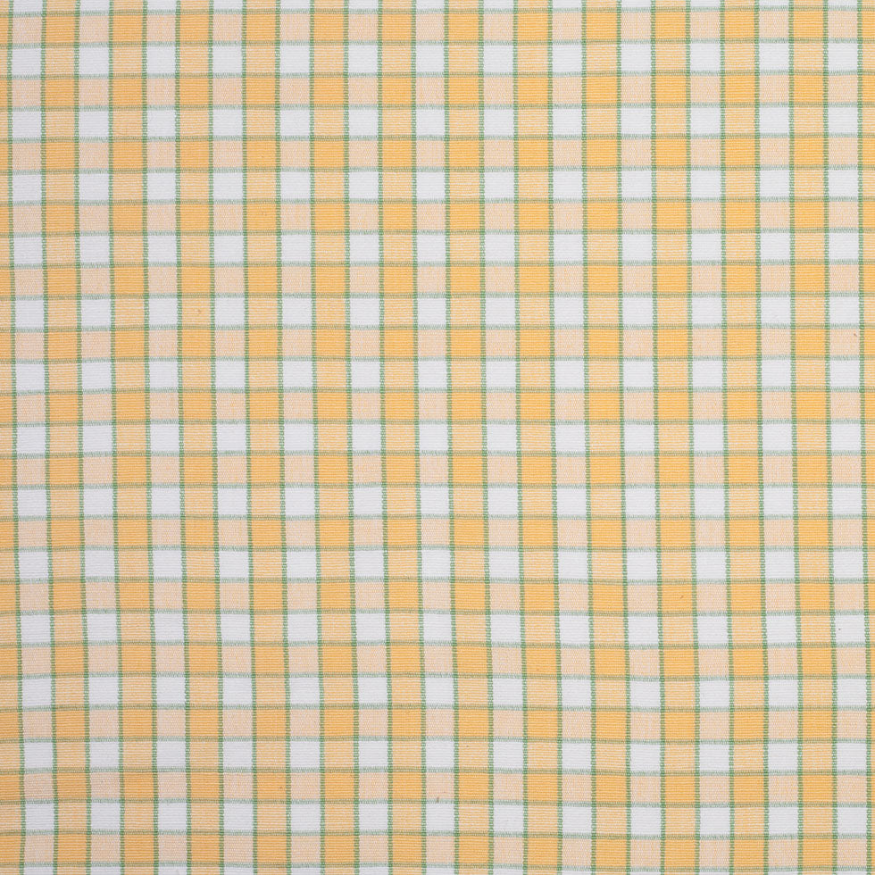 Citrus Yellow and Green Checked Handwoven Cotton