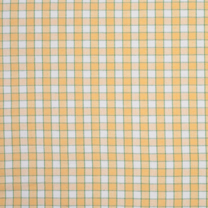 Citrus Yellow and Green Checked Handwoven Cotton