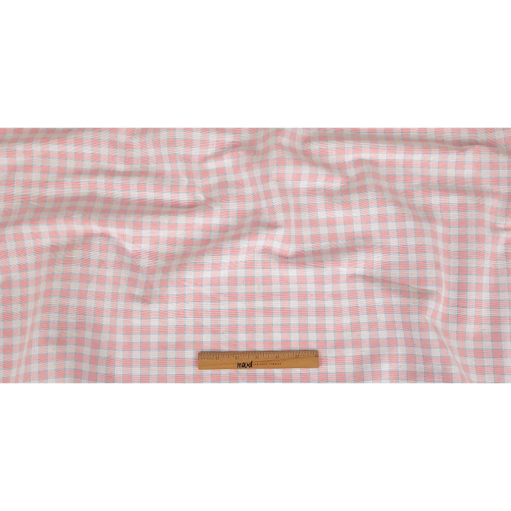 Baby Pink and Blue Checked Handwoven Cotton - Full