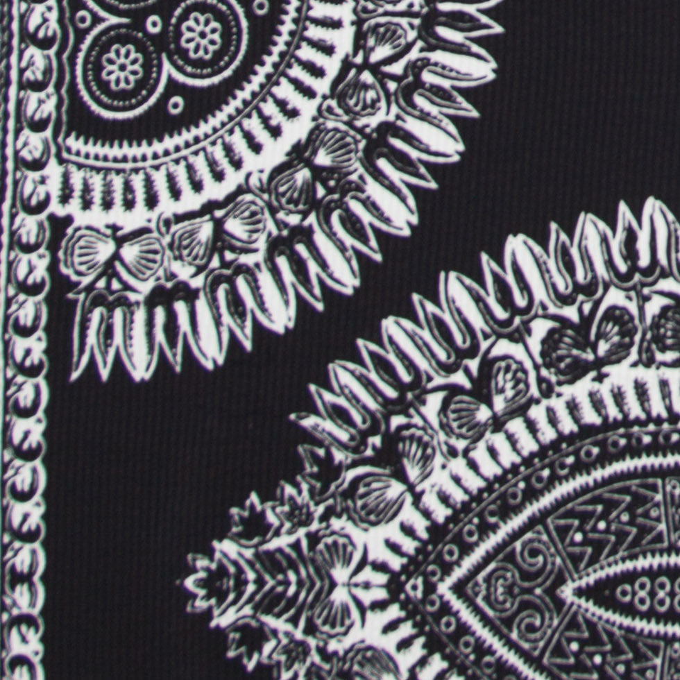 Famous NY Designer Textured Silk Tribal Print Panel - Detail