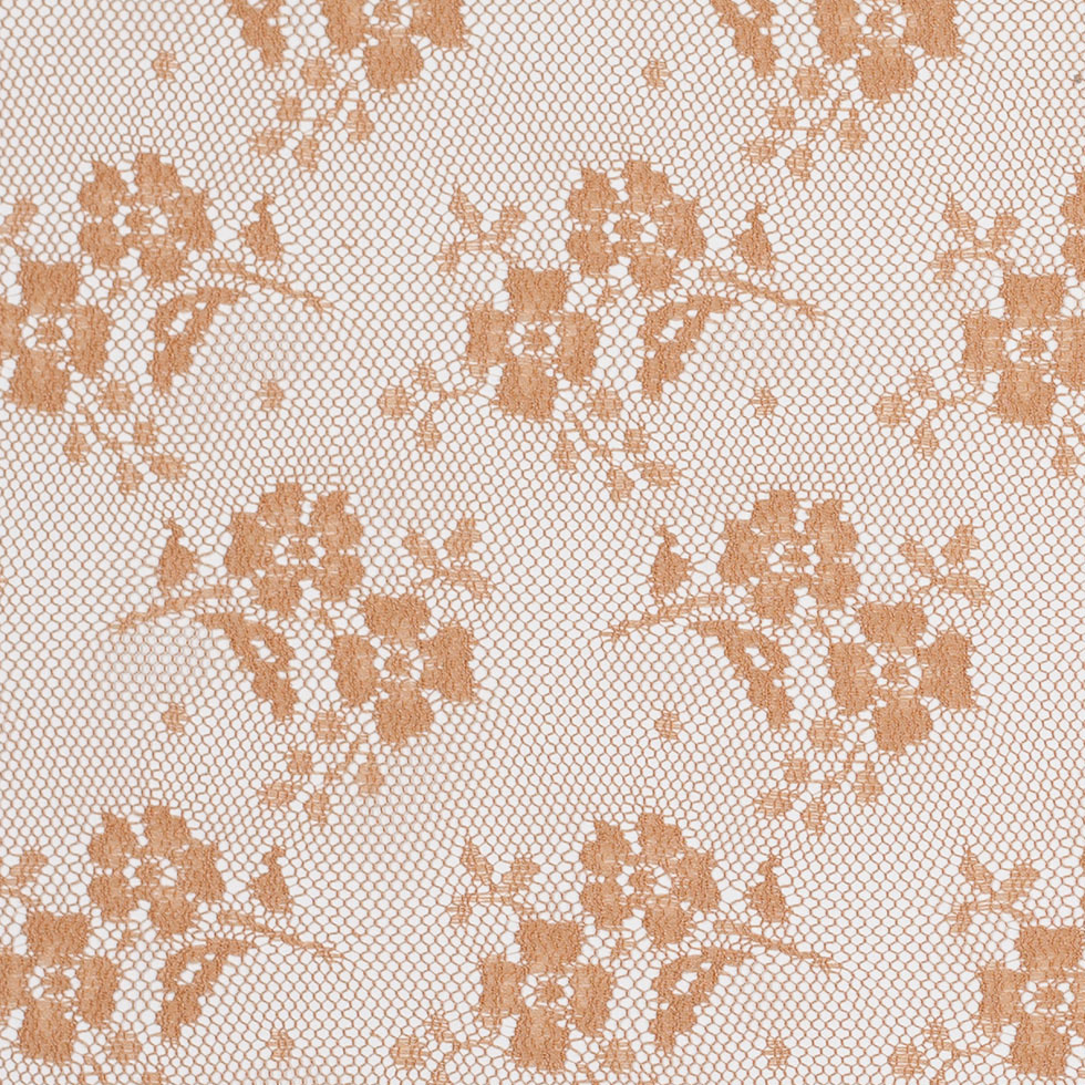 Butter Rum Polyester Floral Lace Detail
