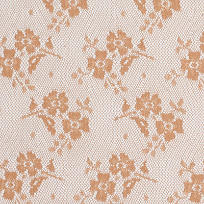 Butter Rum Polyester Floral Lace Detail