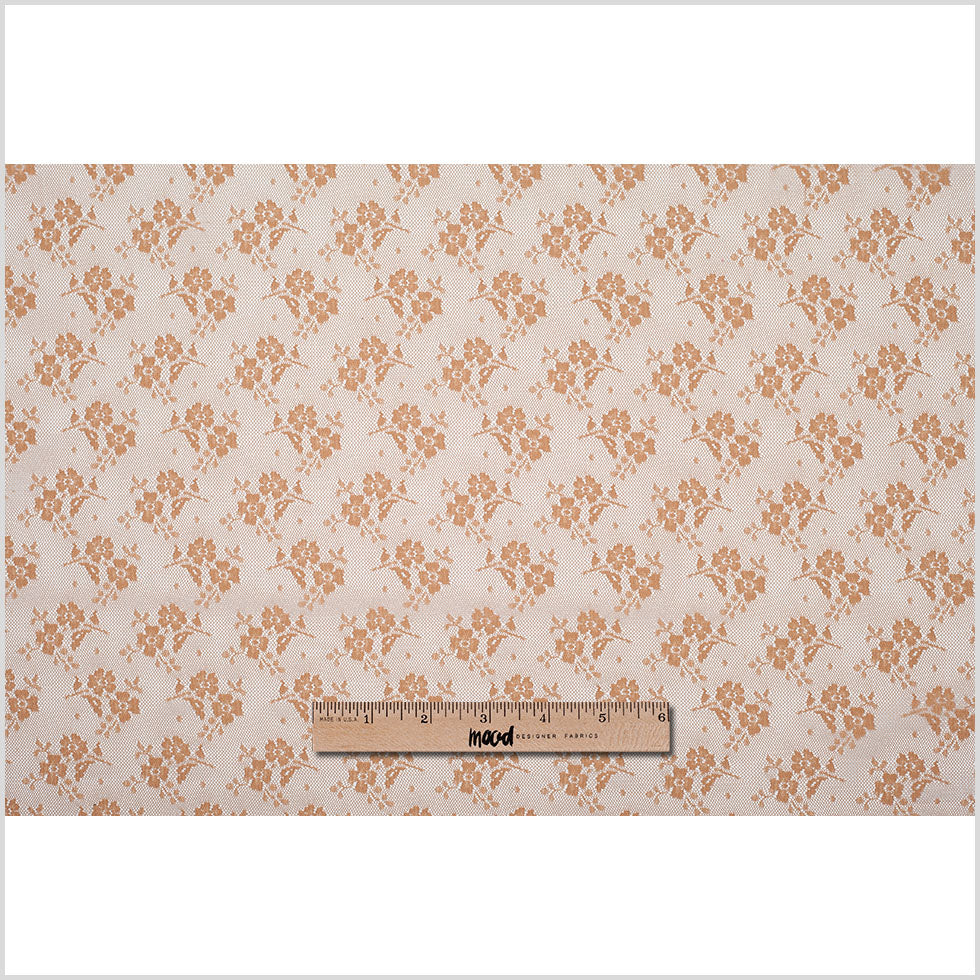 Butter Rum Polyester Floral Lace Full