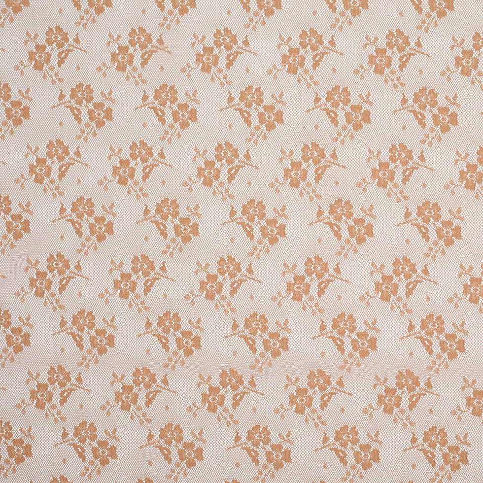 Butter Rum Polyester Floral Lace