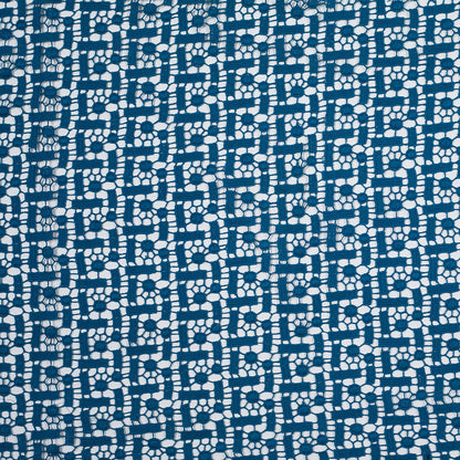 Medium Weight Cotton Lace - Turkish Tile Blue Geometric