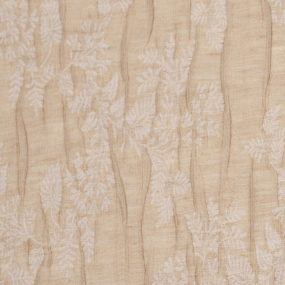 Candid Ginger and Pristine White Polyester Crinkled Jacquard - Detail