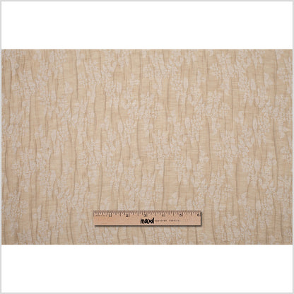 Candid Ginger and Pristine White Polyester Crinkled Jacquard - Full