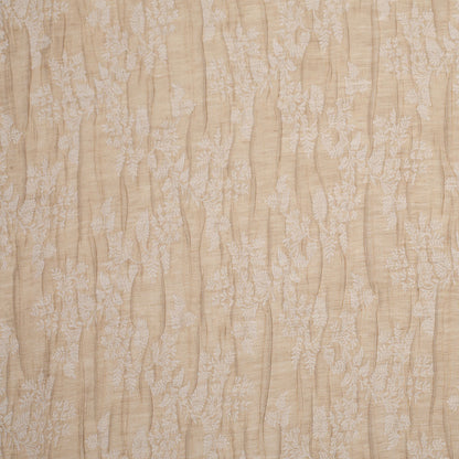 Candid Ginger and Pristine White Polyester Crinkled Jacquard