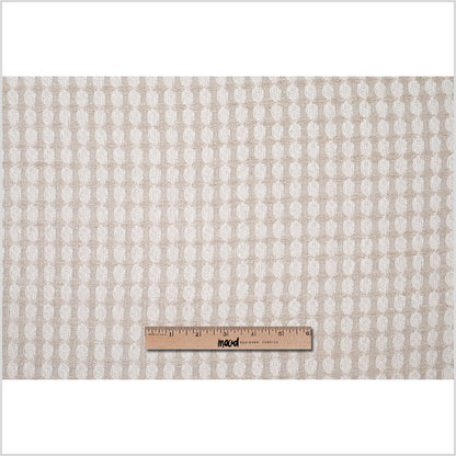 Bright White and Birch Checkered Cotton-Acrylic Boucle - Full