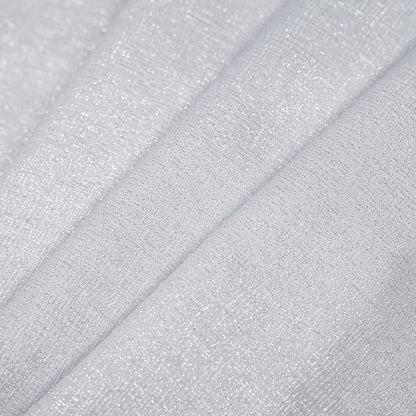 Korean Metallic White and Silver Cotton-Polyester Woven - Folded