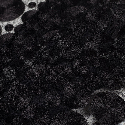 Black Polyester Novelty Lace - Folded