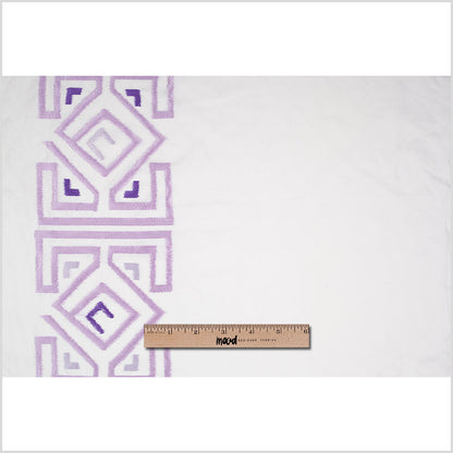 Lupine Purple and White Embroidered Panel Linen Full