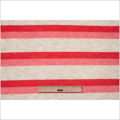 Heathered Oatmeal Striped Stretch Viscose Jersey Full