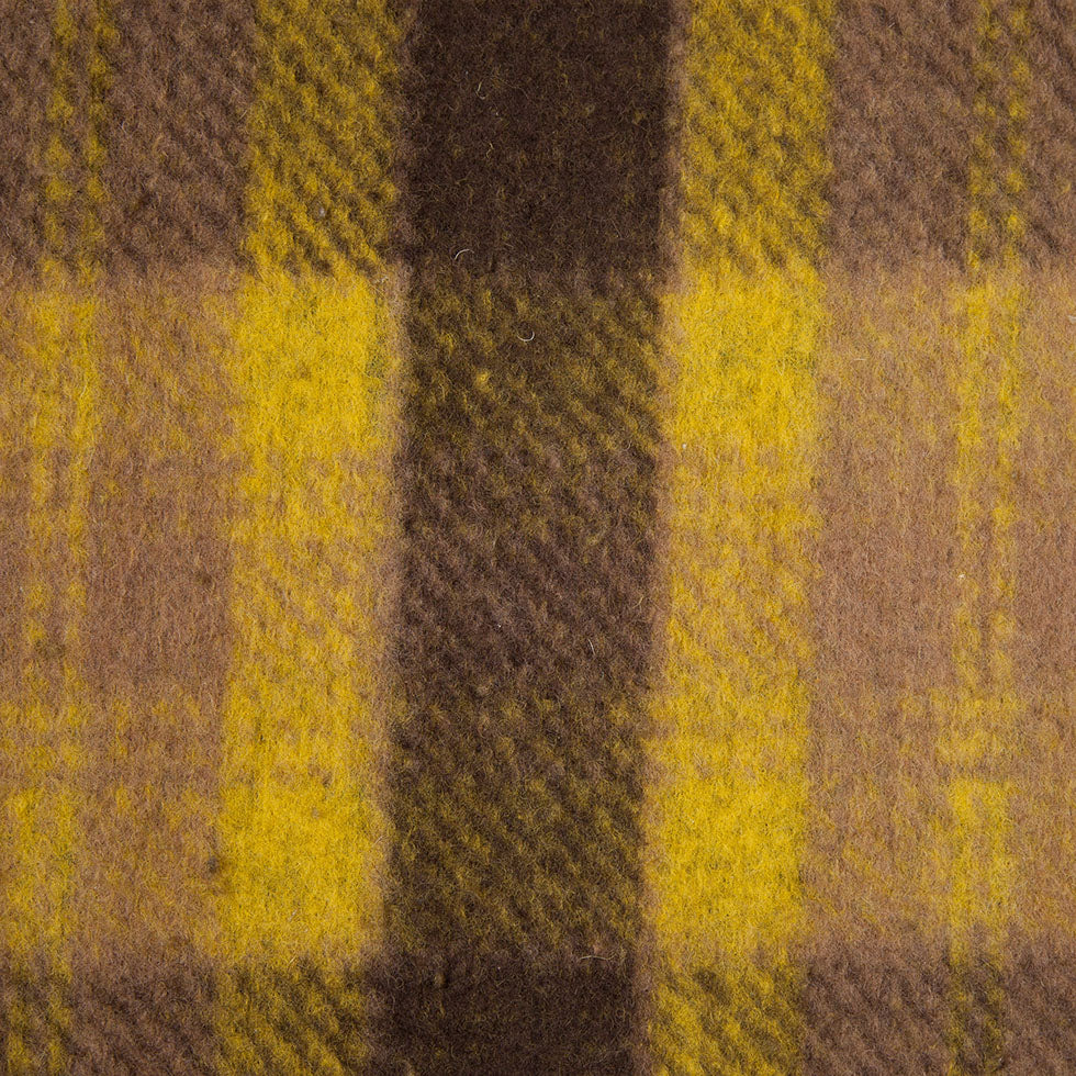 Medium Green/Brown/Black Plaid Bonded Lamb Leather and Wool - Full