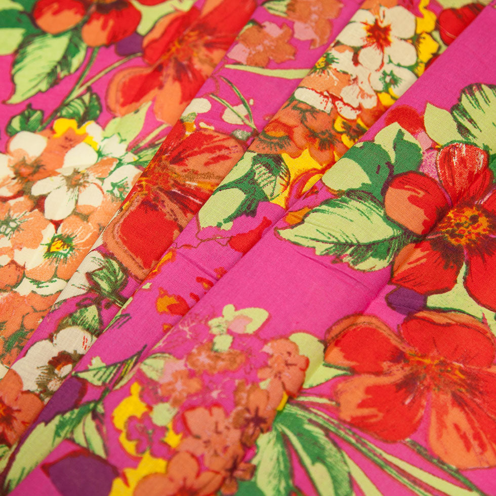 Very Berry Floral Cotton Print Folded