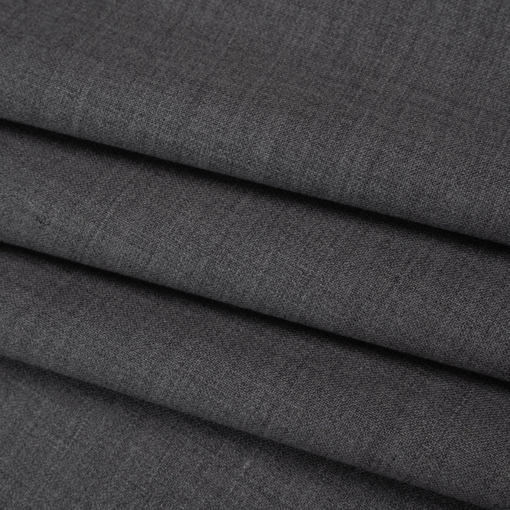 Italian Light Gray Wool-Spandex Suiting Folded