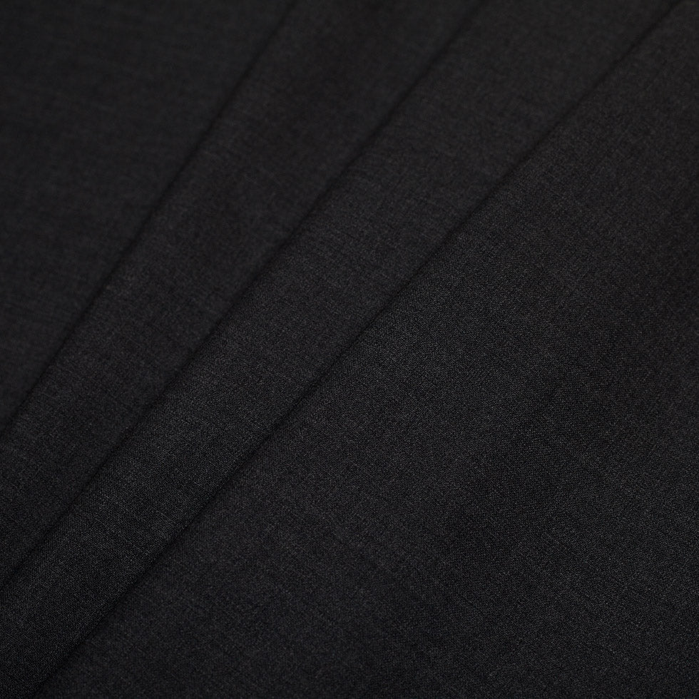 Italian Dark Gray Wool-Spandex Suiting - Folded