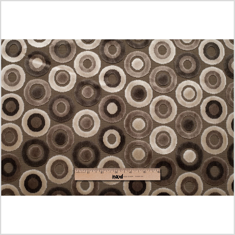 Gray/Beige Geometric Velvet Full