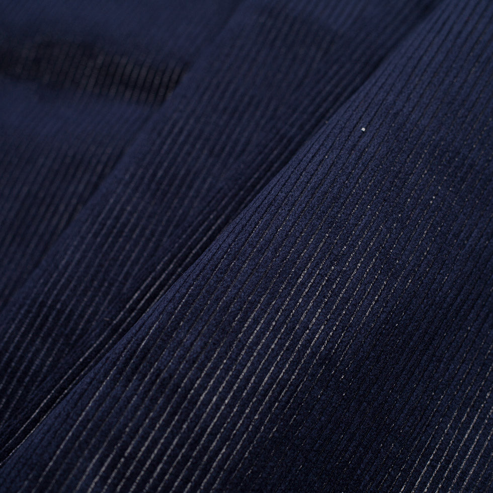 Navy Ribbed Velvet Folded