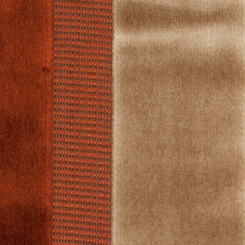 Turkish Beige/Rust Striped Velvet - Detail