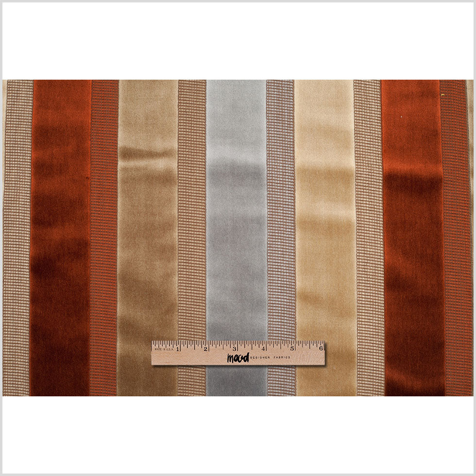 Turkish Beige/Rust Striped Velvet - Full
