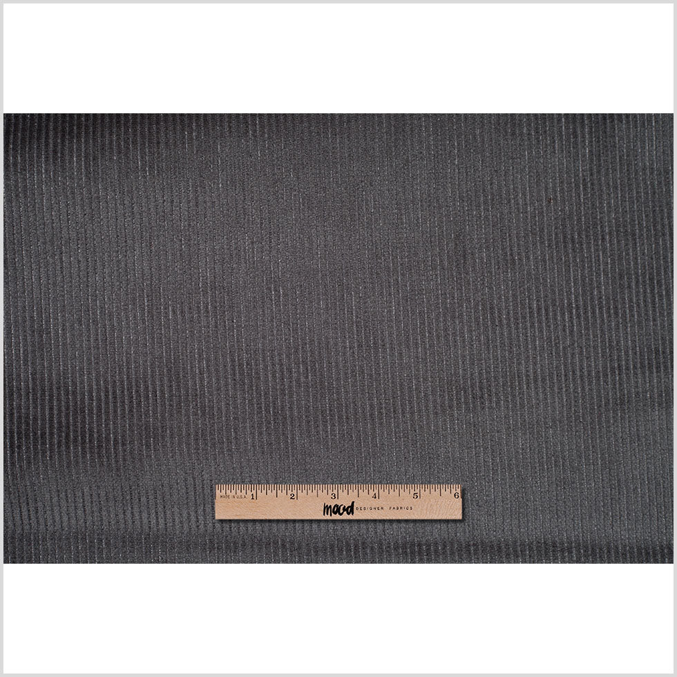 Turkish Charcoal Ribbed Velvet - Full