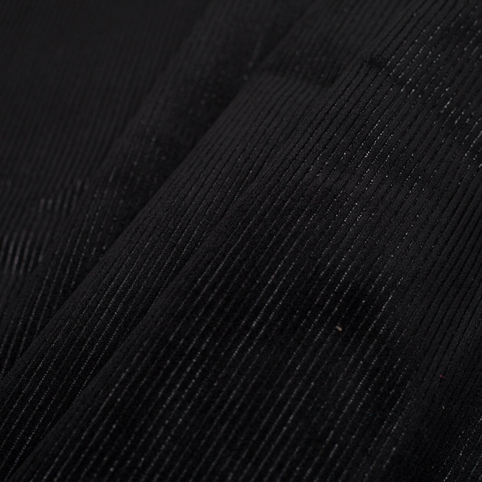 Black Ribbed Velvet Folded