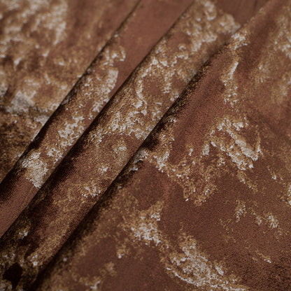 Metallic Brown/Gold Abstract Velvet Folded