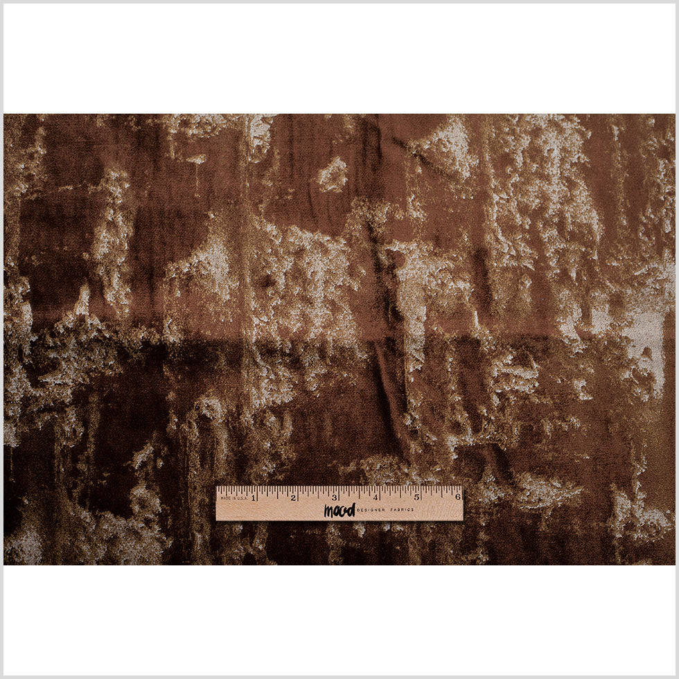 Metallic Brown/Gold Abstract Velvet Full