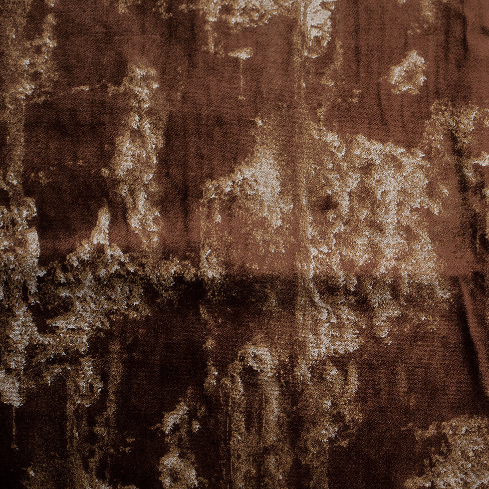Metallic Brown/Gold Abstract Velvet