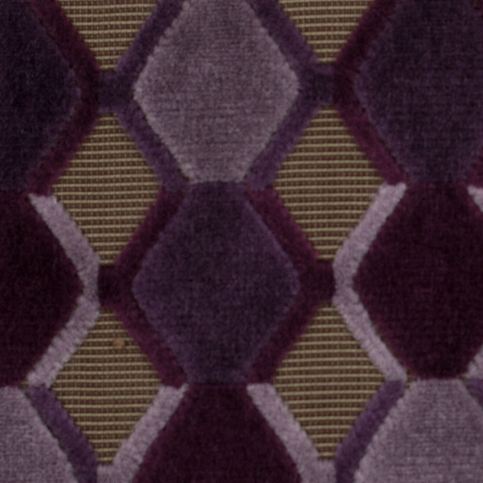 Turkish Purple Geometric Velvet - Detail