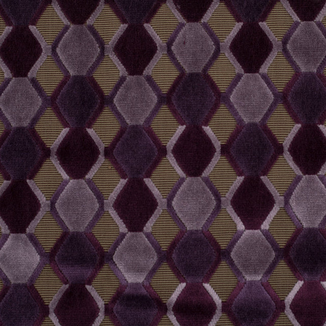 Turkish Purple Geometric Velvet