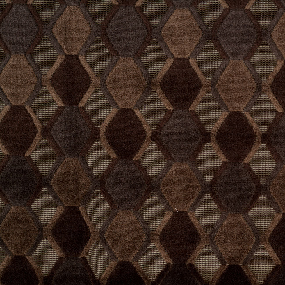 Brown Geometric Velvet