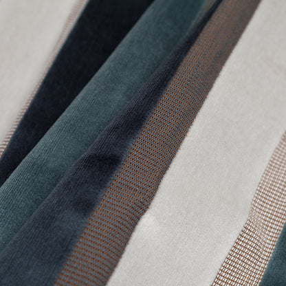 Blue/Gray Striped Velvet Folded