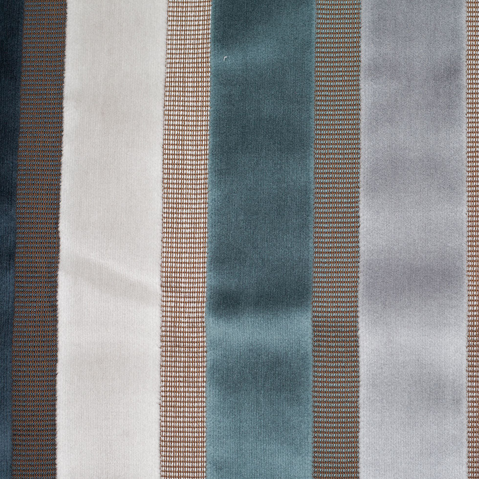 Blue/Gray Striped Velvet