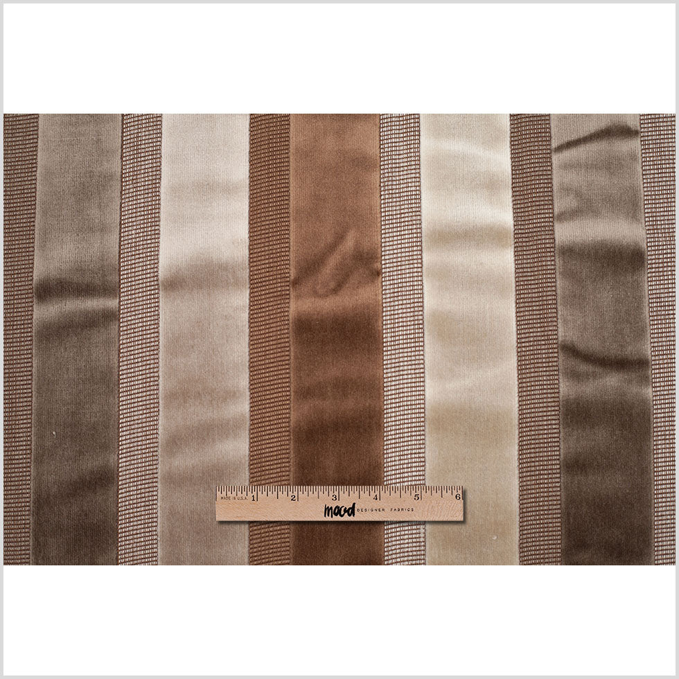 Brown/Gray Striped Velvet Full