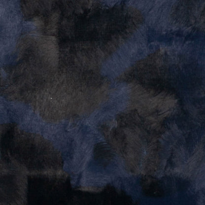 Estate Blue and Black Faux Fur Detail
