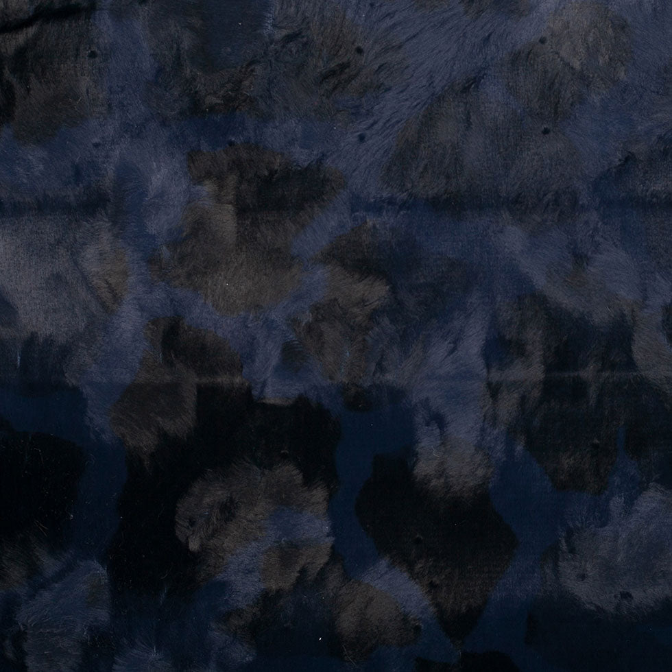 Estate Blue and Black Faux Fur