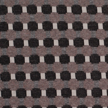 Famous Designer Walnut/Black Geometric Italian Cotton-Polyester Knit - Detail