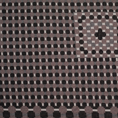 Famous Designer Walnut/Black Geometric Italian Cotton-Polyester Knit
