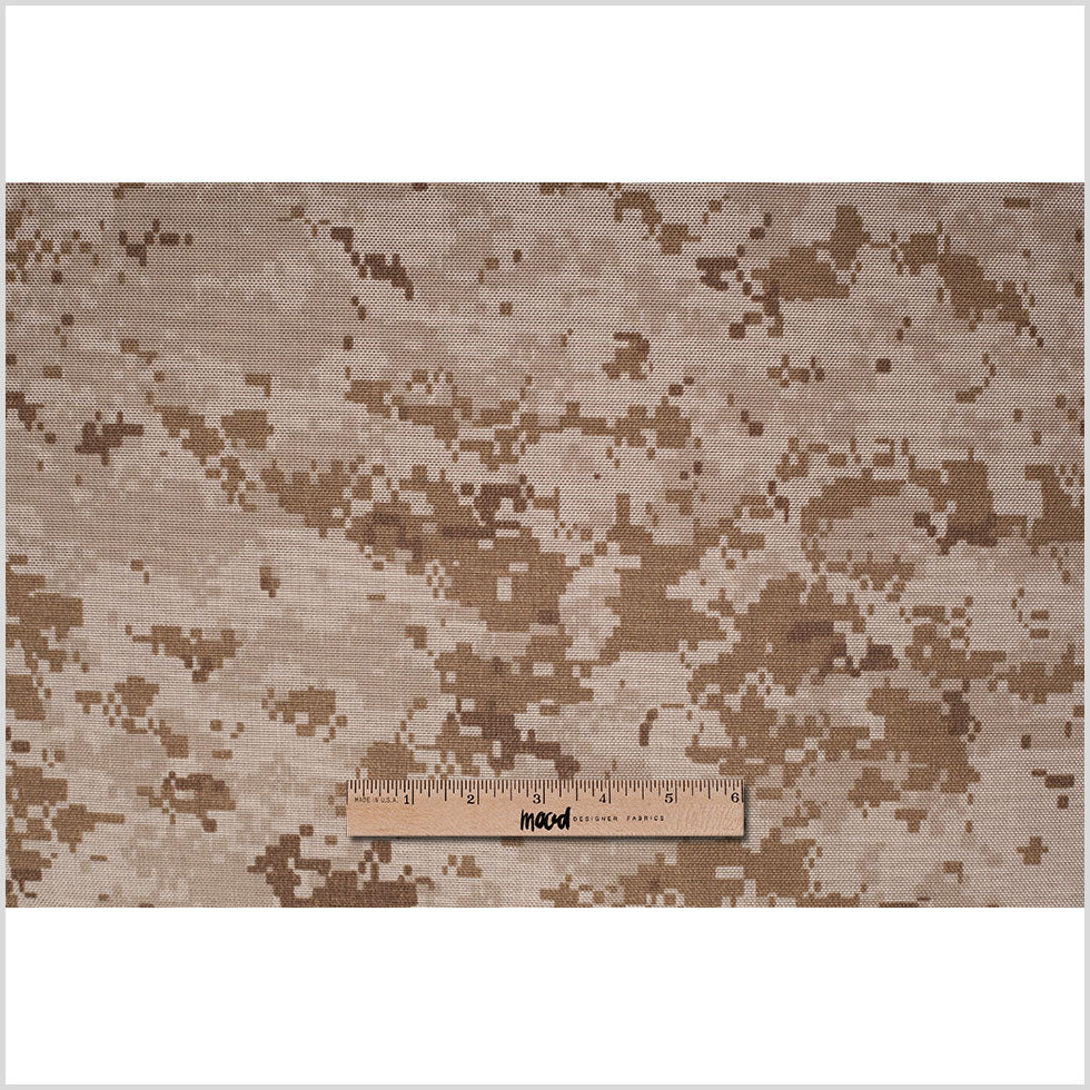 Tan/Brown Digital Camouflage Printed Polyester Canvas - Full