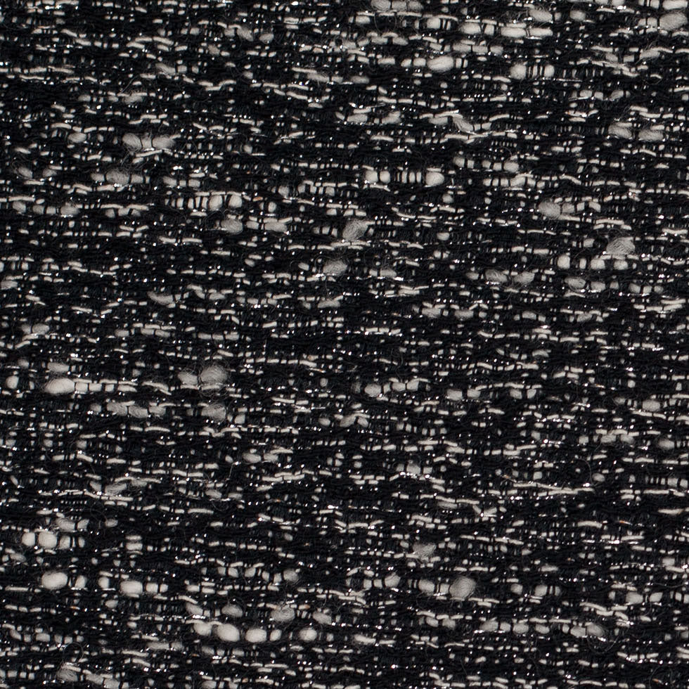 Italian Black/White Metallic Wool Woven - Detail