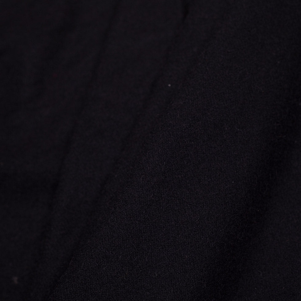 Black Single-Faced Thick Wool Fleece - Folded