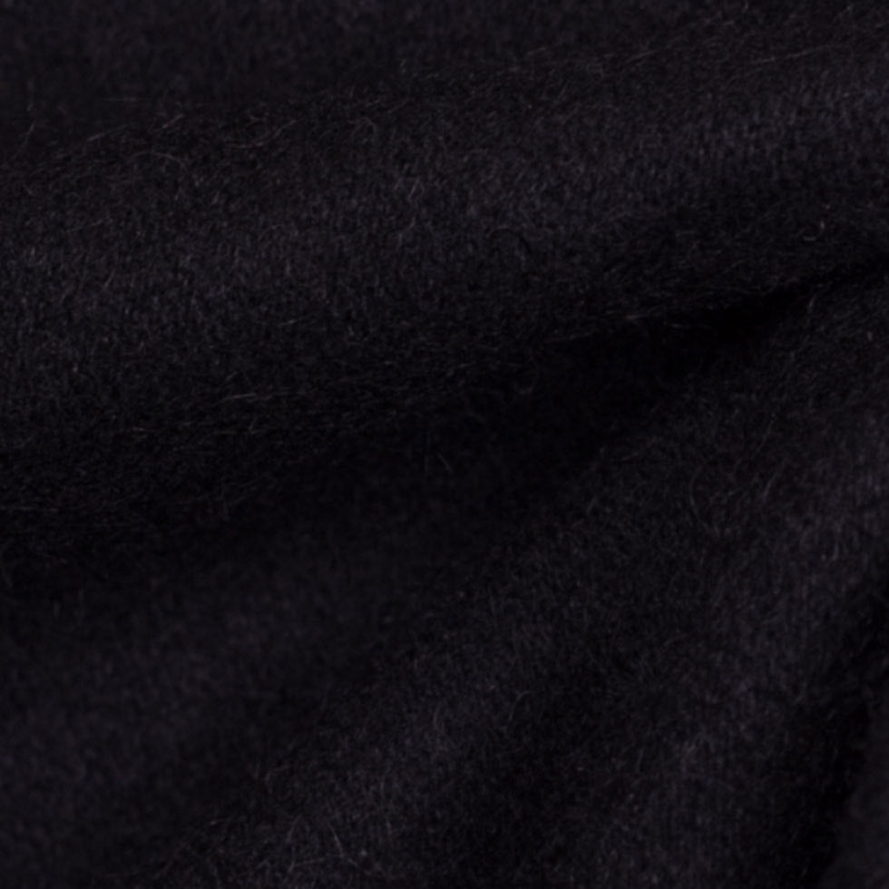 Black Single-Faced Thick Wool Fleece - Detail