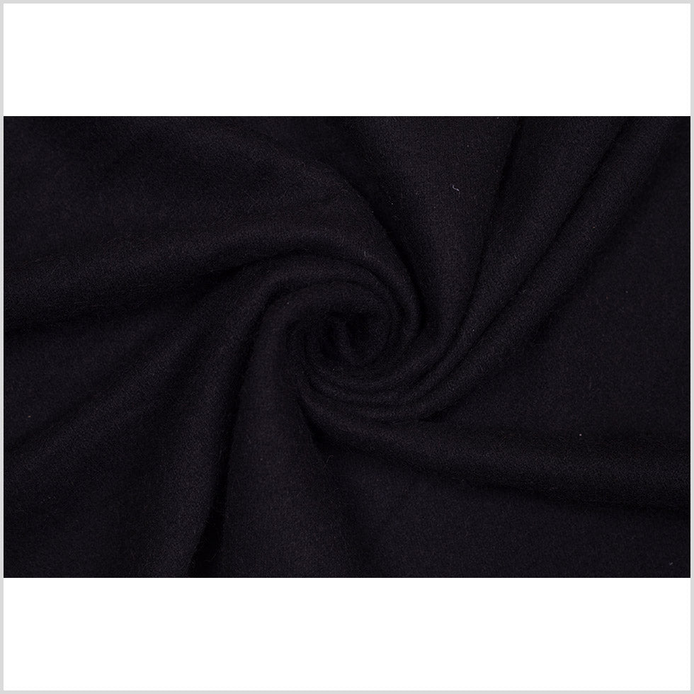 Black Single-Faced Thick Wool Fleece - Full