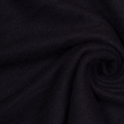 Black Single-Faced Thick Wool Fleece